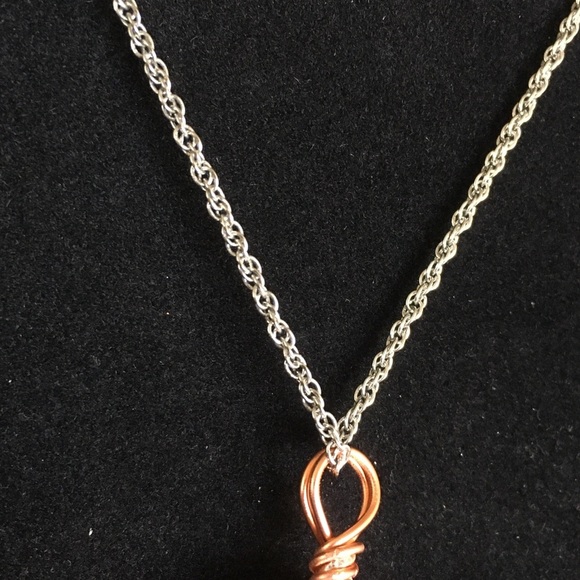 Handcrafted Fools Gold Wire Wrapped Rock Necklace - Picture 8 of 10